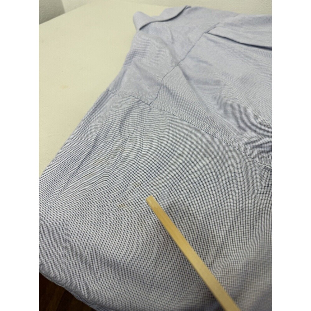 Vintage Tommy Hilfiger Blue White Button Long Sleeve Dress Shirt Mens 16.5/32-33 - Picture 9 of 13